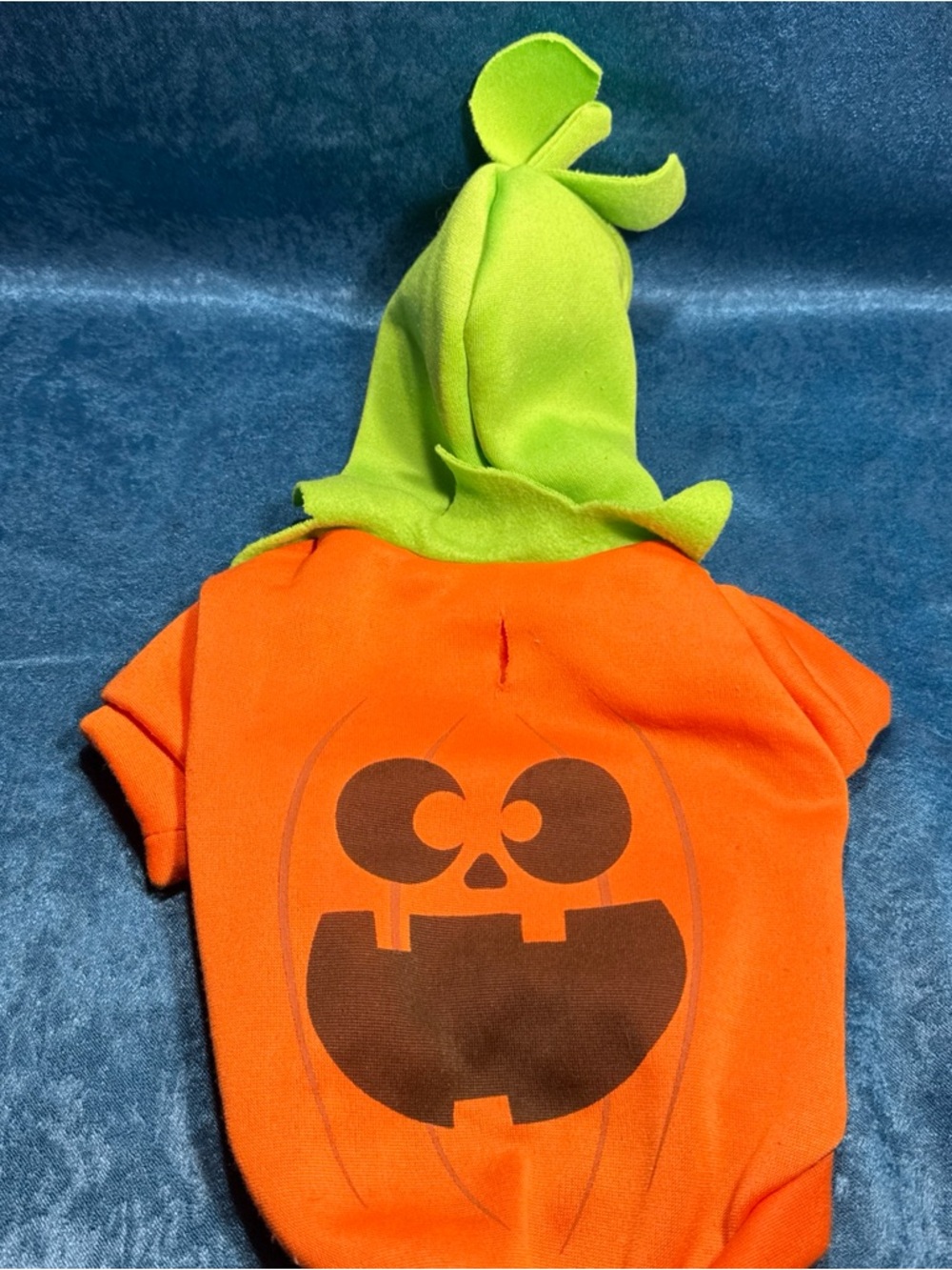 Pumpkin Jack-O-Lantern Sweat Shirt / Costume for SMALL Dog Pull On with Hood